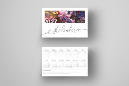 Calendrier année 2023 affiché avec ses douze mois et ses cases de dates