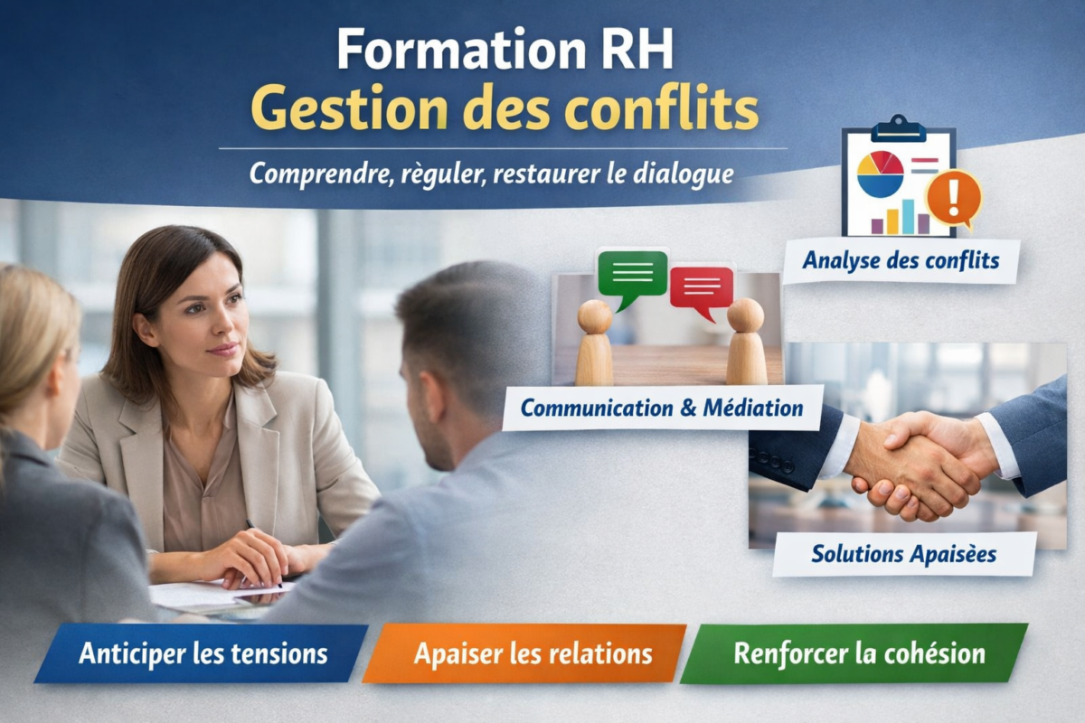 Managers réunis en atelier de formation management pour travailler un profil leadership 360